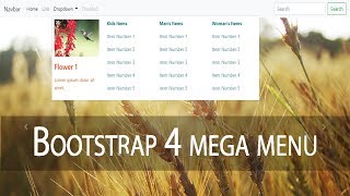 How to Create Mega Menu with Bootstrap 4 with CODE