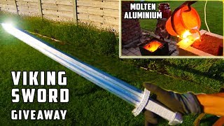 Giant Aluminum Casting during Thunderstorm - Viking Sword !