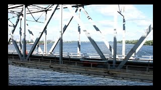 Амурский мост через р.Днепр, вид из окна поезда от ст.Днепр-Главный до пл.193 км