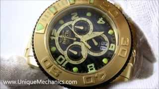 Invicta Watch 10763 Sea Hunter Gold Swiss Made Chronograph 59MM