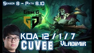 Gen CuVee VLADIMIR vs RENEKTON Top - Patch 8.10 KR Ranked