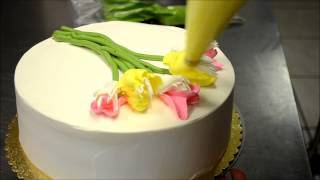How to decorate a cake with tulips