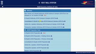 GST Eway Bill Offline tool - New Bulk E way Bill JSON preparation video by NIC