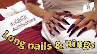 ASMR ? Long darkred nails playing with rings (no talking, tapping, scratching)