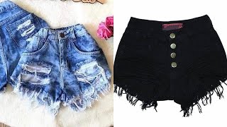 COMO TRANSFORMAR UMA CALÇA VELHA EM UM SHORT DESFIADO