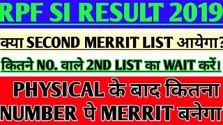 RPF SI RESULT2019|| SECOND MERRIT LIST|| FINAL MERRIT LIST AFTER PHYSICAL TEST