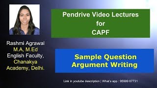 Sample Question on Argument Writing CAPF - Is planting sapling - solution to felling of trees (Raj)