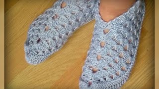 ажурные следки, вязание спицами