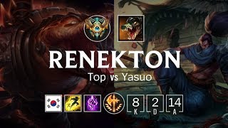 Renekton Top vs Yasuo - KR Challenger Patch 8.23