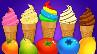 KidsCamp - Learn Colors With Ice Cream Soccer Balls Fruits and Shapes For Toddlers by Kids Camp
