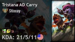 Tristana AD Carry vs Twitch - Stixxay - NA Challenger Patch 7.20