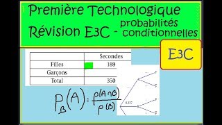 Préparation E3C janvier Première STMG  probabilités conditionnelles  Idéal pour E3C