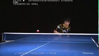 卓球　松平選手　サーブ（スーパースロー）