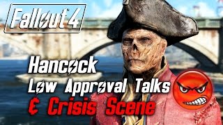 Fallout 4 - Hancock - All Low Approval Talks & Crisis Scene (Hancock Leaves Forever)