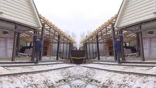 Рамы с раздвижными створками с поликарбонатом вместо стекла.