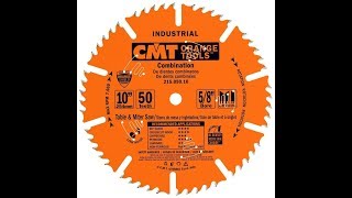 CMT Yellow Tools Table Saw Blade vs Freud Industrial Ripping Blade