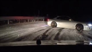 雪道スリップ…ではなく雪道ドリフト