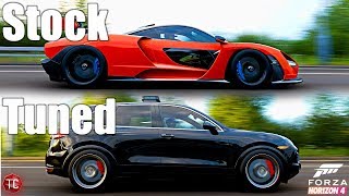 Forza Horizon 4: Stock vs Tuned! McLaren Senna vs Porsche Cayenne Turbo