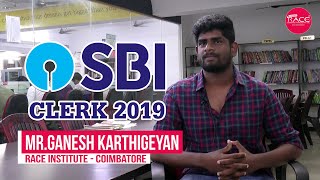 SBI CLERK 2019 | Mr. Ganesh Karthigeyan - SBI Clerk 2019 | Race Institute - Coimbatore
