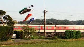 鉄道のある風景 島根県斐川町 夕方の風景 (29-Apr-2011)