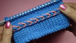 Как вязать обручок   Уроки вязания спицами 73 Knitting stitches