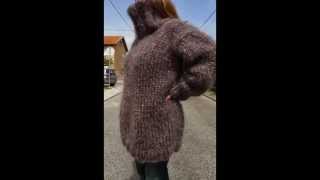 Gray Hand Knitted Long hair Mohair Sweater by LanaKnittings Fetish