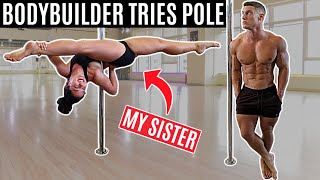 BODYBUILDER tries POLE DANCING for the first time...