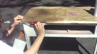 How to decoupage furniture a Table