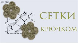 Сетка с узелками клонес для ирландского кружева Вяжем по шаблону Вяжем по схемам