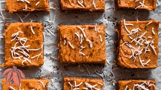 Sweet Potato Gingerbread Bars (Holiday No-Bake Vegan Dessert)