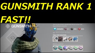 Destiny: The fastest way to level up the gunsmith How to Complete all field tests! (RANK up 1 HOUR)