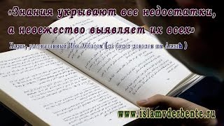 Знания укрывают все недостатки, а невежество выявляет их всех.Махди-Хаджи Абидов