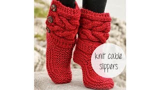 HOW TO KNIT CABLE SLIPPERS