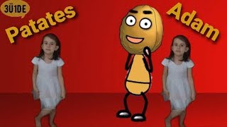 Melek PATATES ADAM dansı yapıyor/karpuz adam-ceviz adam-çilek adam-Çocuk şarkısı-bebekşarkısı-3Ü1DE