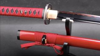 Japanese Samurai Sword with Red & Black Blade Video