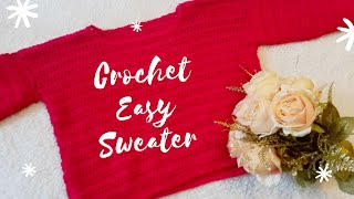 Crochet Easy Sweater/Jumper | BEGINNER CROCHET THE SCARLET SWEATER TUTORIAL