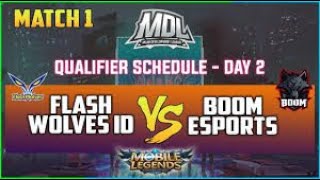 BOOM ESPORT VS FLASH WOLVES GAME 1 - MDL MLBB DEVELOPMENT LEAGUE MATCH - MOBILE LEGENDS -  Day 2