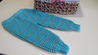 Как связать детские штанишки(на 6-12 мес.). Knitted baby trousers.