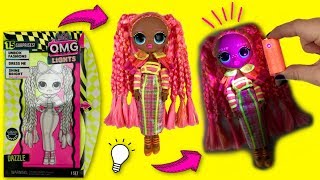 LOL Surprise O.M.G. Lights UV Black Light Surprise Doll DAZZLE Glowing Surprises