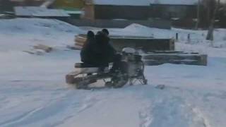 Снегоход самодельный, мотор ИЖ