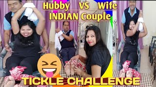 Intense TICKLE CHALLENGE husband Vs wife (armpits, belly, feet tickled)