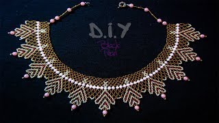 Колье из бисера и бусин. Мастер-класс.Бисероплетение. Necklace from beads. Master class