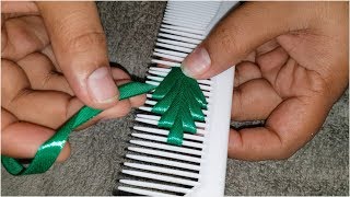 Ribbon Leaf Amazing Hand Embroidery Work With Comb Crafts Flower All Over Design