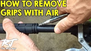 How To Remove/Install Bike Grips With Compressed Air - Fast! Easy! Fun!