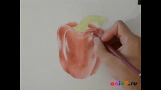Рисуем красный перец цветными карандашами