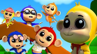 cinco pequeños monos | canciones infantiles | rimas infantiles | Five Little Monkeys | Baby Rhymes