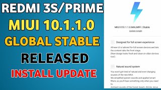 Redmi 3S/ 3S Prime Miui 10.1.1.0 Global Stable Update Released