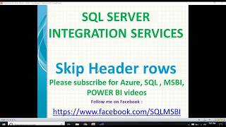 Skip Rows in SSIS | ssis rows skipping | header rows skipping in ssis | skip rows from file in ssis