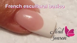 Uñas de acrilico esculturales para principiantes Frances Blanco