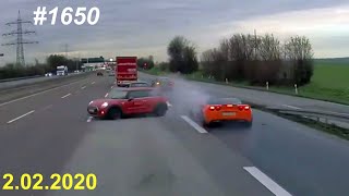 Новое видео ДТП и аварий от канала «Дорожные войны!» за 2.02.2020. Видео № 1650.